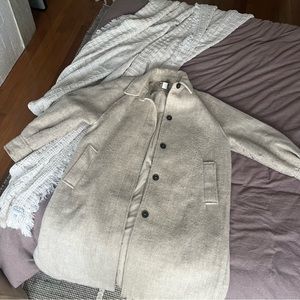 H&M Beige Long Wool Jacket Shacket